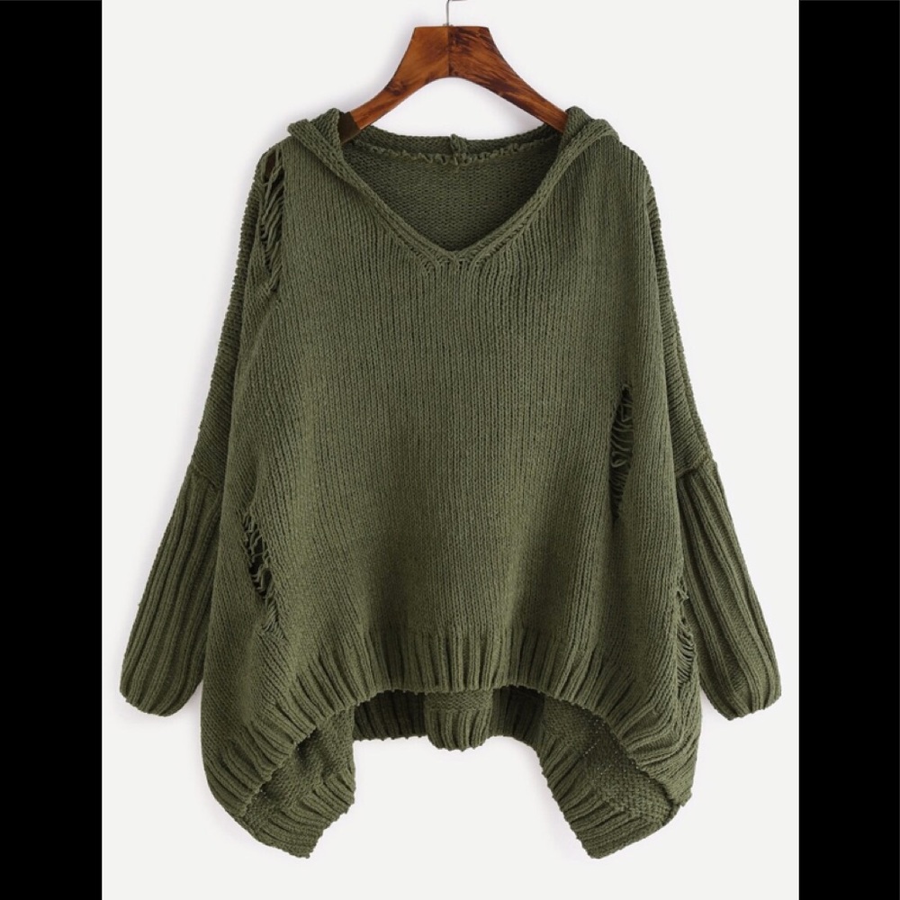 Forest Green Boho Chenille Pullover